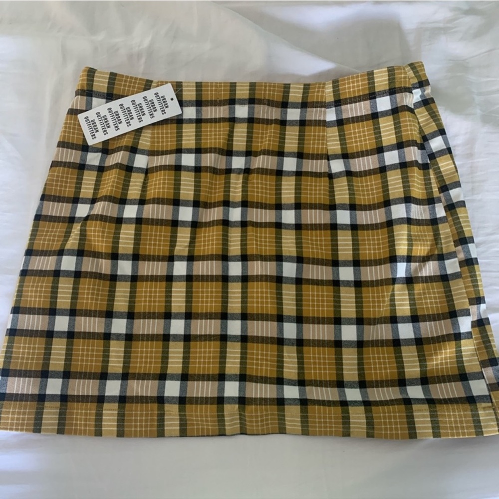 UO yellow plaid skirt